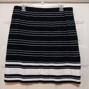 Black and white mini skirt